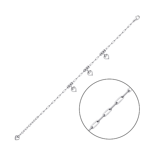 Серебряный браслет Сердечки (арт. 7509/4727) – изображение 1