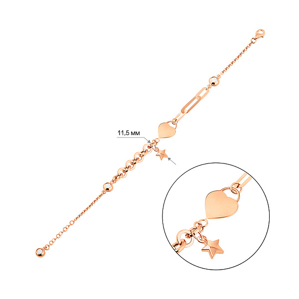 Золотий браслет з підвіскою (арт. 326456П1) – зображення 4