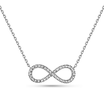 Колье Бесконечность из белого золота с бриллиантами (арт. Ц341289010б)