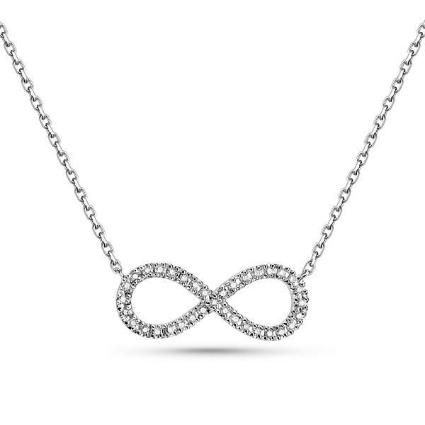 Колье Бесконечность из белого золота с бриллиантами (арт. Ц341289010б) – изображение 1