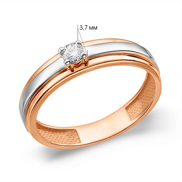 Золота каблучка для заручин з діамантом (арт. К011008010) – зображення 2