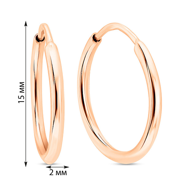 Серьги-кольца из красного золота (арт. 122600/15) – изображение 4