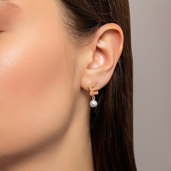 Золотые серьги с жемчугом (арт. 2111789101) – изображение 2