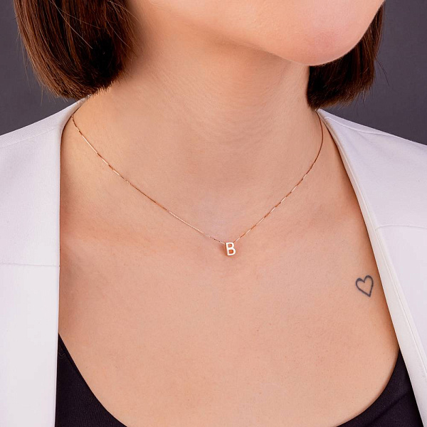 Золоте кольє Літера В (арт. 360173/2) – зображення 2