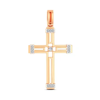 Кулон з червоного золота з діамантами (арт. П011801010)