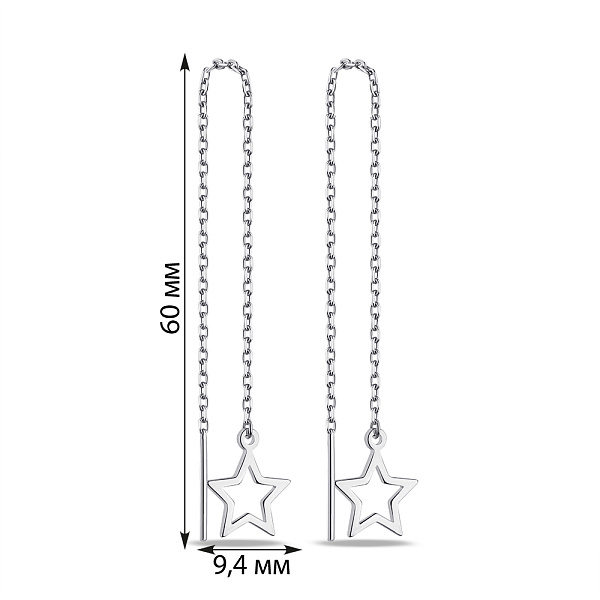 Серьги-протяжки из серебра (арт. 7502/С2/1174) – изображение 2