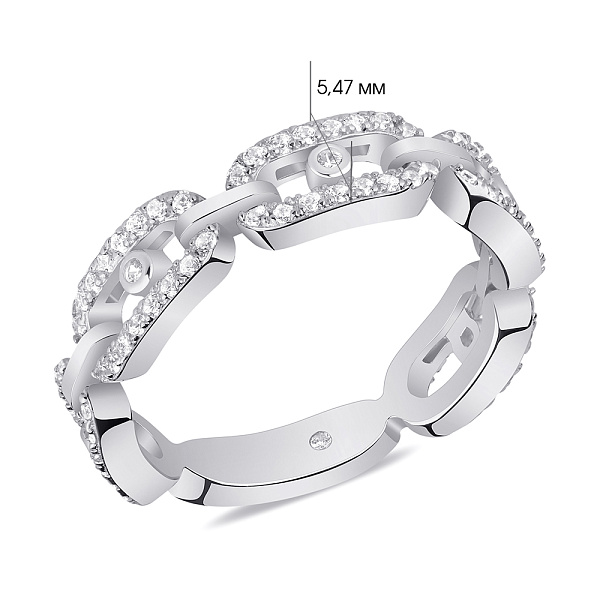 Срібна каблучка з родіюванням (арт. 7501/6003) – зображення 2