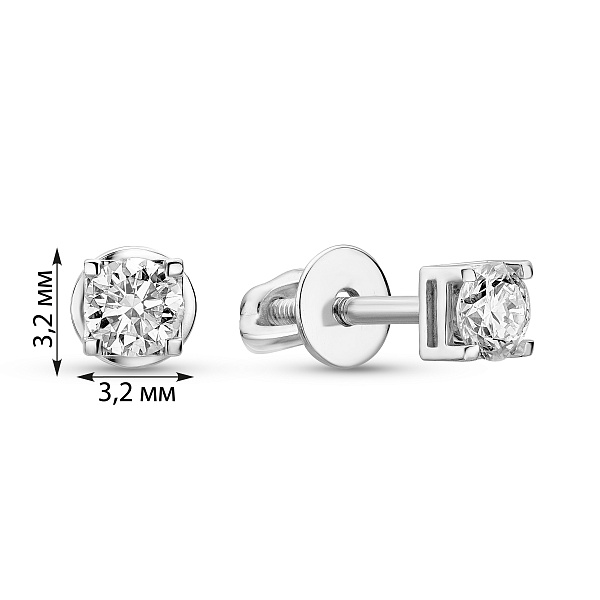 Золотые серьги пусеты с бриллиантами (арт. Т011640030б) – изображение 2