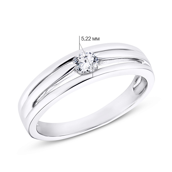 Серебряное кольцо с фианитом (арт. 7501/3798) – изображение 2