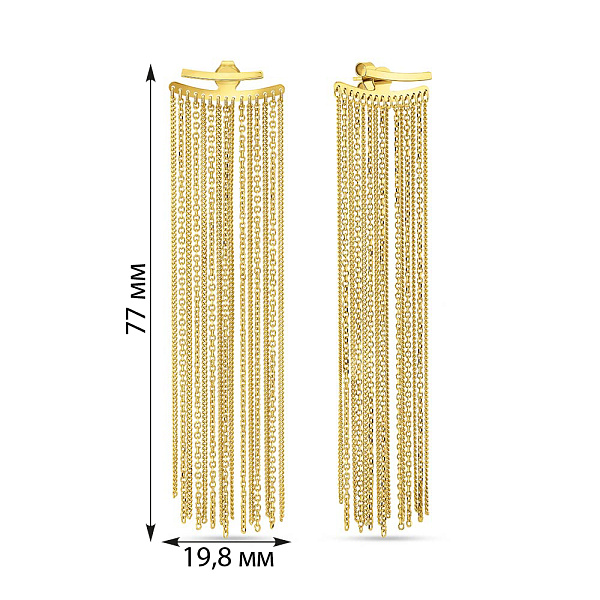 Длинные золотые серьги Francelli (арт. 1092046ж) – изображение 8