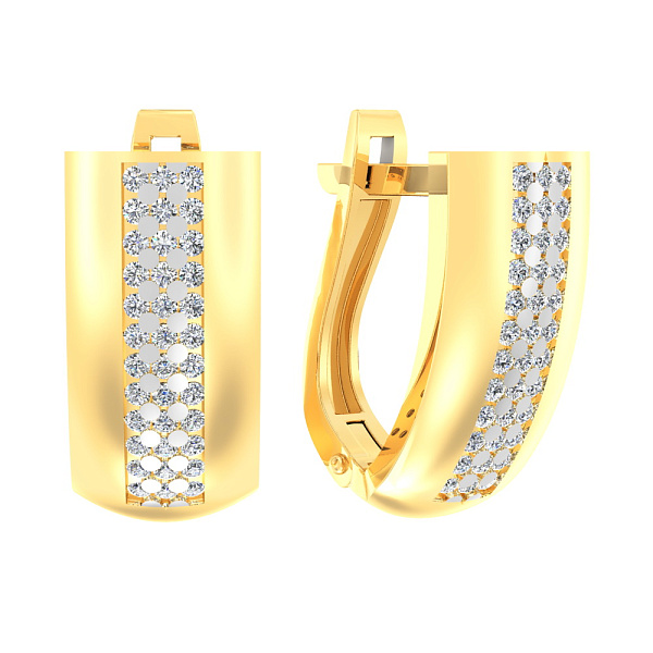 Золотые серьги с фианитами (арт. 119000ж) – изображение 1