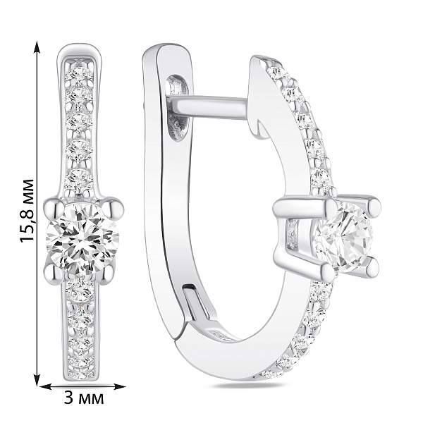 Серебряные серьги с фианитами (арт. 7502/2850) – изображение 2