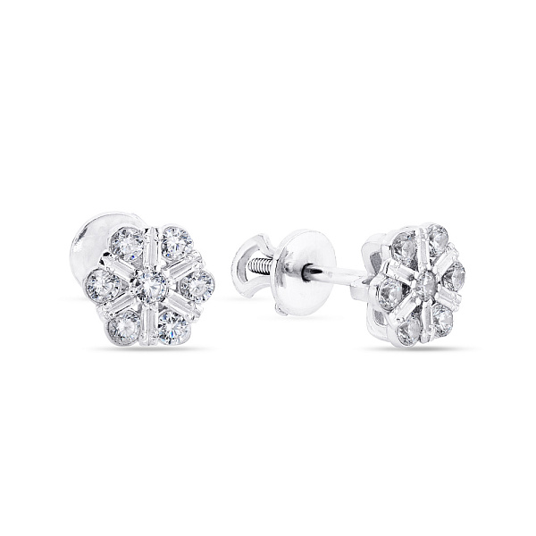 Серебряные серьги пусеты с фианитами (арт. 7518/25094р) – изображение 1
