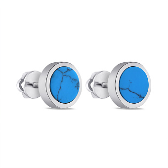 Серьги из серебра с бирюзой (арт. 7518/А224Бсю)