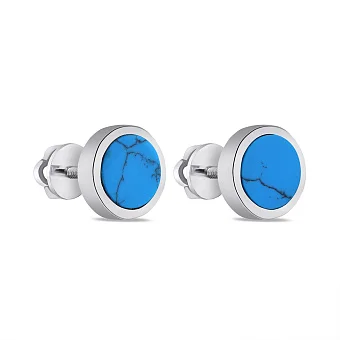 Сережки зі срібла з бірюзою (арт. 7518/А224Бсю)