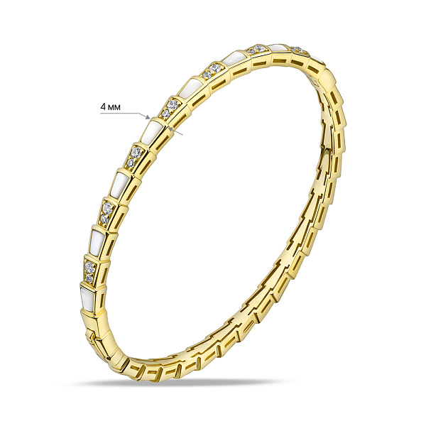 Серебряный браслет с перламутром и фианитами (арт. 7509/4804жп) – изображение 2