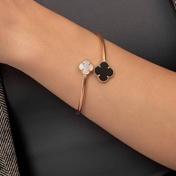 Золотой браслет с ониксом и перламутром (арт. 326033/15оп) – изображение 2