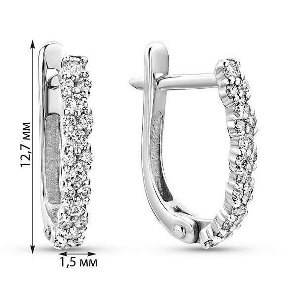 Серьги из белого золота с бриллиантами (арт. 2192053202) – изображение 2