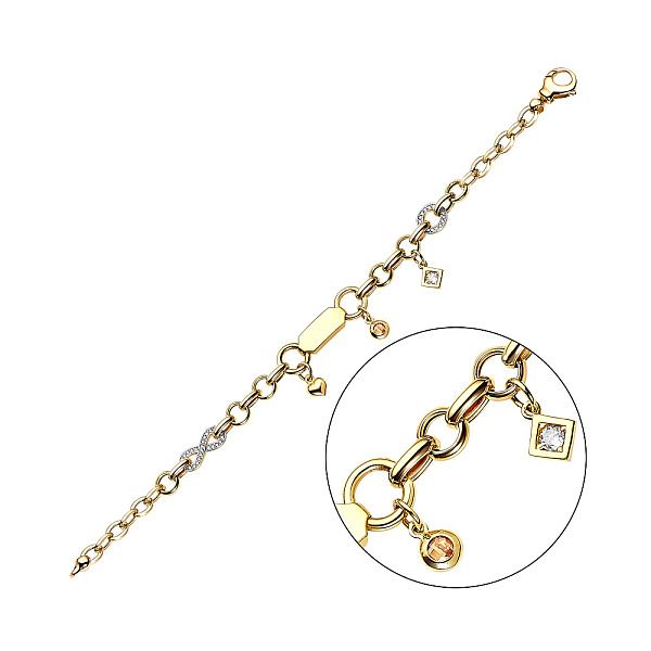 Браслет золотой с фианитами (арт. 324679жП3) – изображение 1