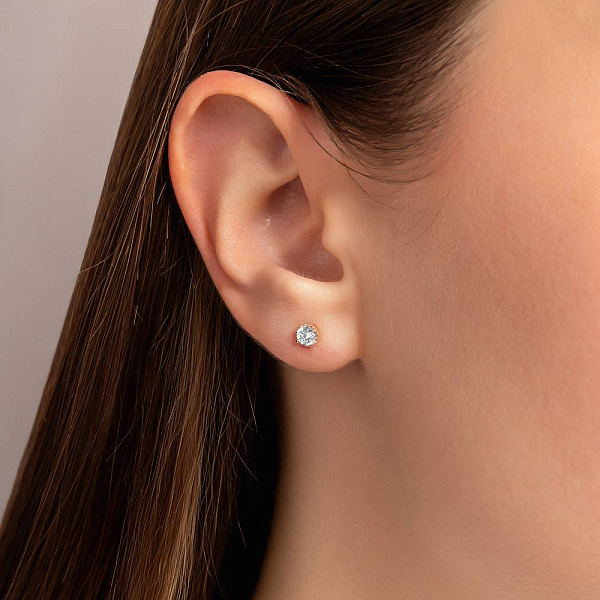 Золоті сережки-пусети з фіанітами (арт. 110514) – зображення 2