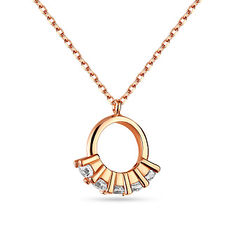 Фото Колье золотое «Кольцо» с фианитами (арт. 350845)