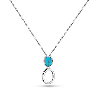 Серебряное колье с бирюзой (арт. 7507/2186434Б)