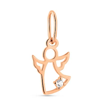 Золотий підвіс Янголятко з фіанітом (арт. 440905)