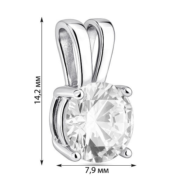 Серебряная подвеска с фианитом (арт. 7503/39046р) – изображение 2