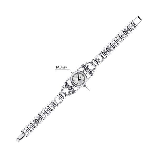 Серебряные женские часы с фианитами (арт. 7926/7110021/2) – изображение 2
