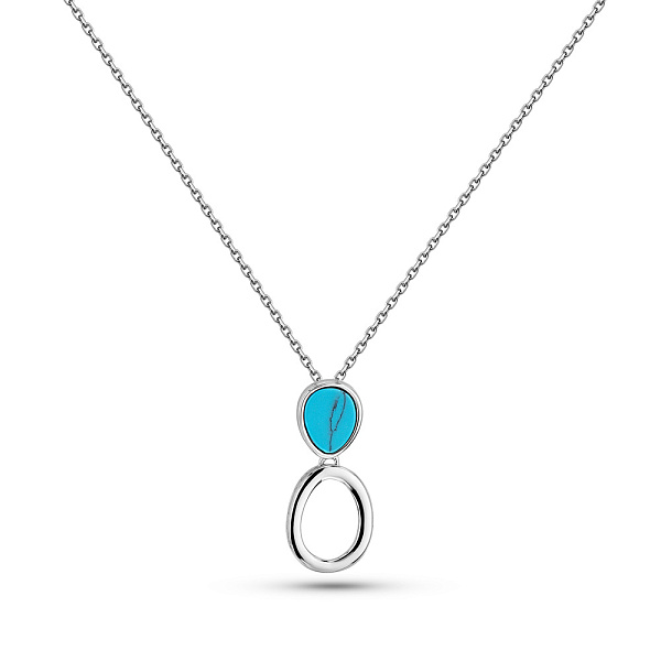 Серебряное колье с бирюзой (арт. 7507/2186434Б) – изображение 1