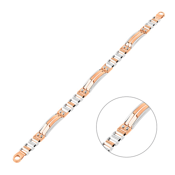 Мужской браслет из красного и белого золота (арт. 326528кб) – изображение 1