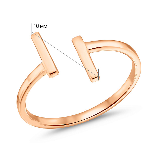 Каблучка з червоного золота без каменів (арт. 1009964101) – зображення 6