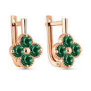 Фото Серьги из красного золота с кварцем (арт. 111246Пз)