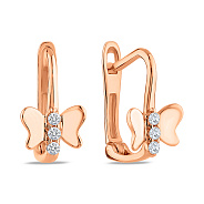 Детские золотые серьги Бабочки (арт. 106144)