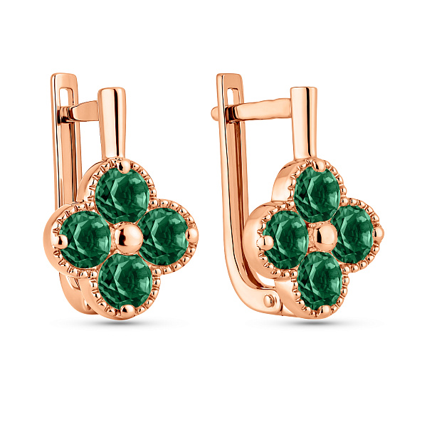 Сережки з червоного золота з кварцом (арт. 111246Пз) – зображення 1