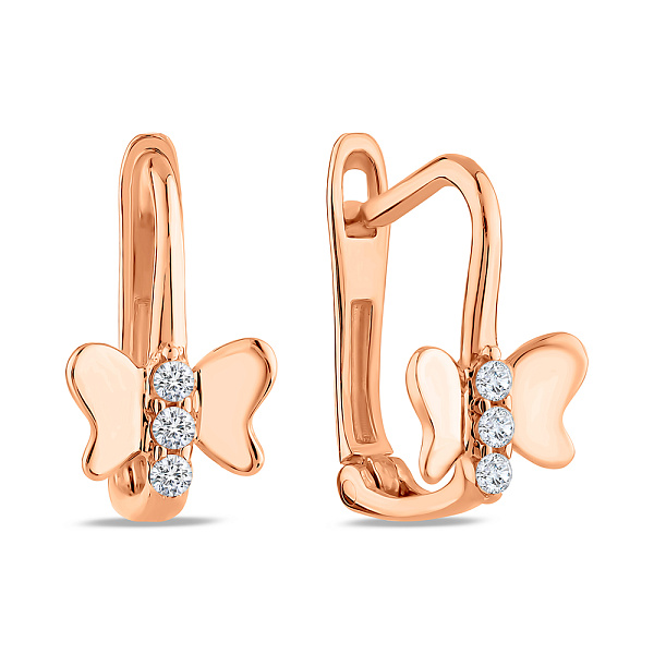 Детские золотые серьги Бабочки (арт. 106144) – изображение 1