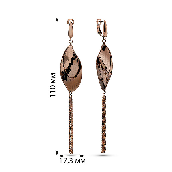 Длинные золотые серьги Francelli с подвеской (арт. 1091338кр) – изображение 4