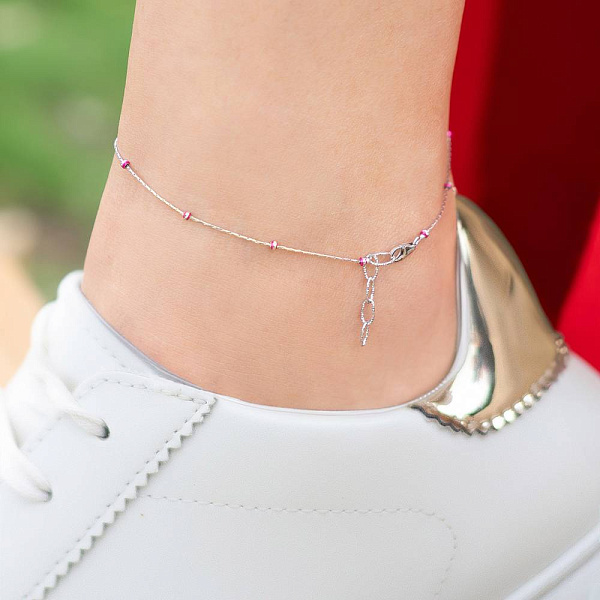 Браслет на ногу з білого золота Francelli (арт. 324051бмлн/н) – зображення 2