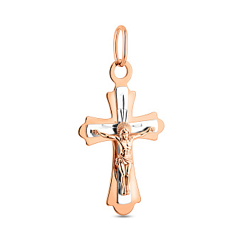Фото Золотий натільний хрестик з розп'яттям (арт. 520500)