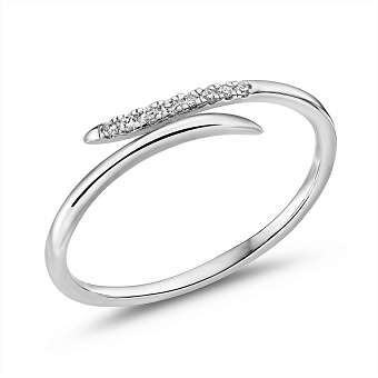 Кольцо из белого золота с бриллиантовой дорожкой (арт. К011356б)