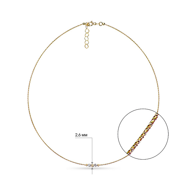 Золотое колье Orbit (арт. 351991жб) – изображение 4
