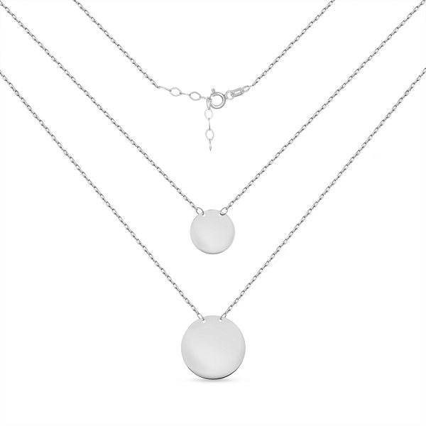 Золотое колье «Монеты» в белом цвете металла (арт. 351959б) – изображение 2