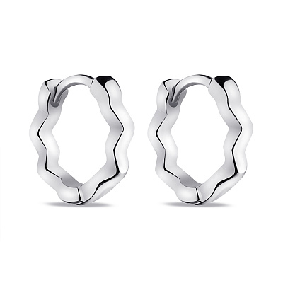 Срібні сережки-кільця без каменів (арт. 7502/9424/10)