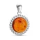 Серебряный кулон с янтарем (арт. 7503/638ЯП) – изображение 1