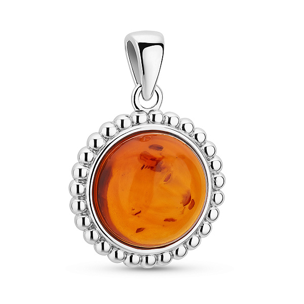 Серебряный кулон с янтарем (арт. 7503/638ЯП) – изображение 1