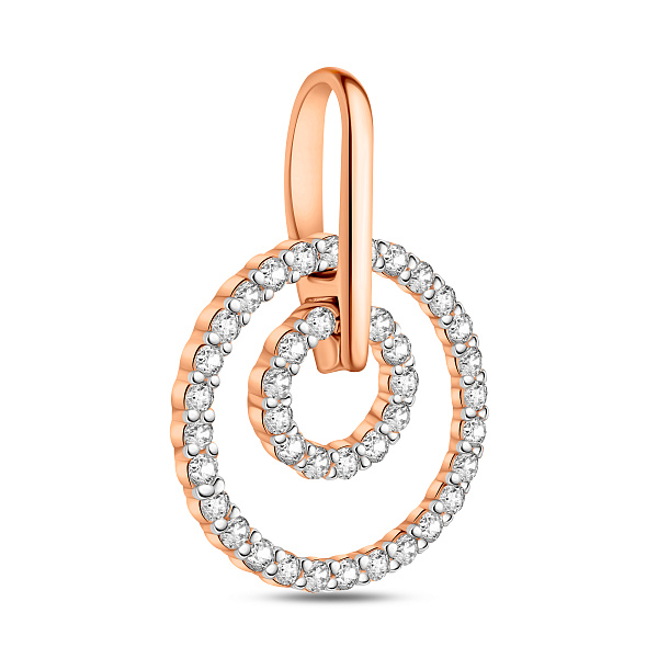 Кулон из красного золота с фианитами (арт. 440441) – изображение 1