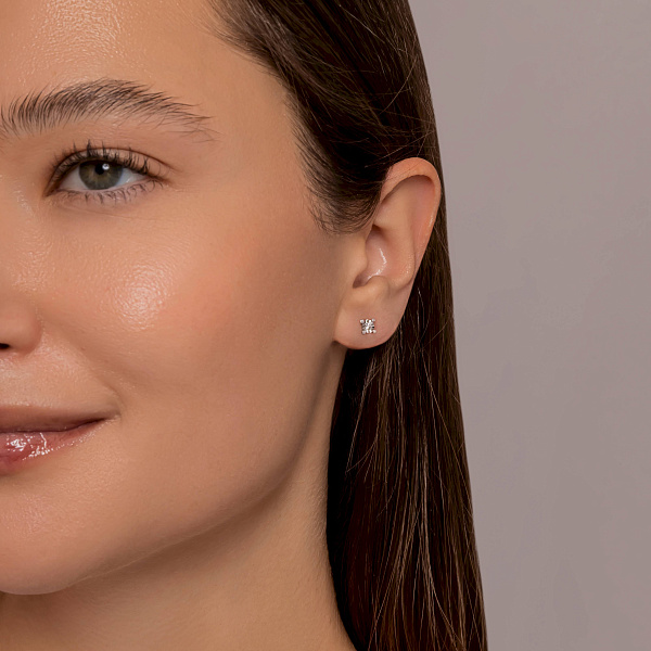 Пусети з білого золота з діамантами (арт. Т011733005б) – зображення 3