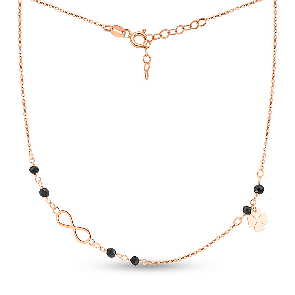 Золотое колье Бесконечность с фианитами (арт. 352817ч) – изображение 2