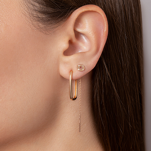 Золоті сережки без каменів (арт. 109985/20) – зображення 2