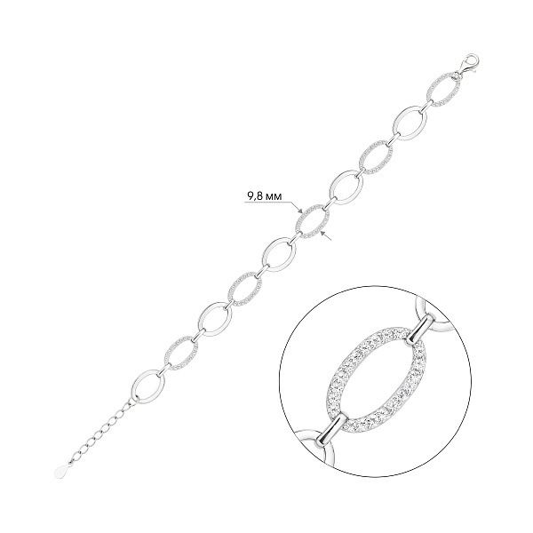 Серебряный браслет с фианитами (арт. 7509/5524) – изображение 2